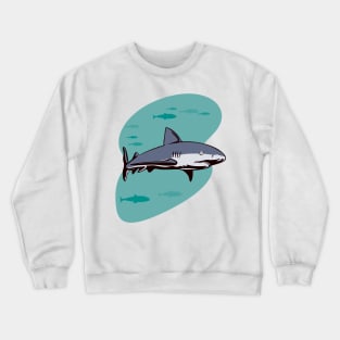 Grey Reef Shark Side View Retro Crewneck Sweatshirt